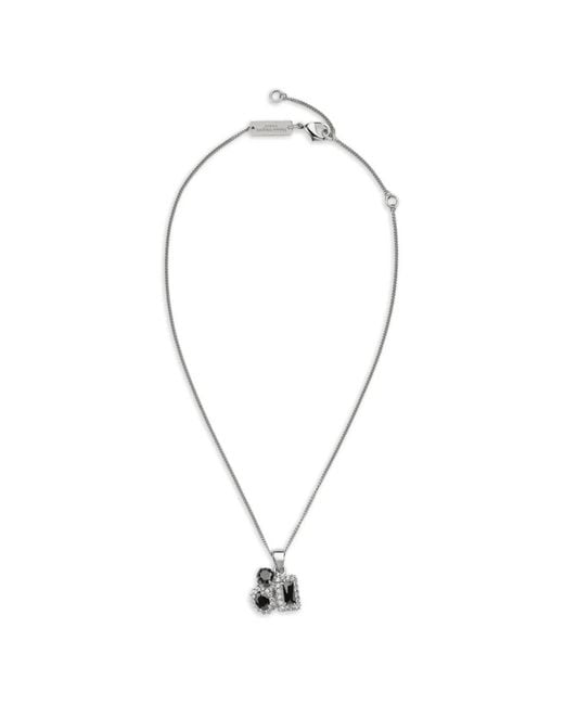 Maison Margiela Metallic Cluster-Pendant Zirconia Necklace