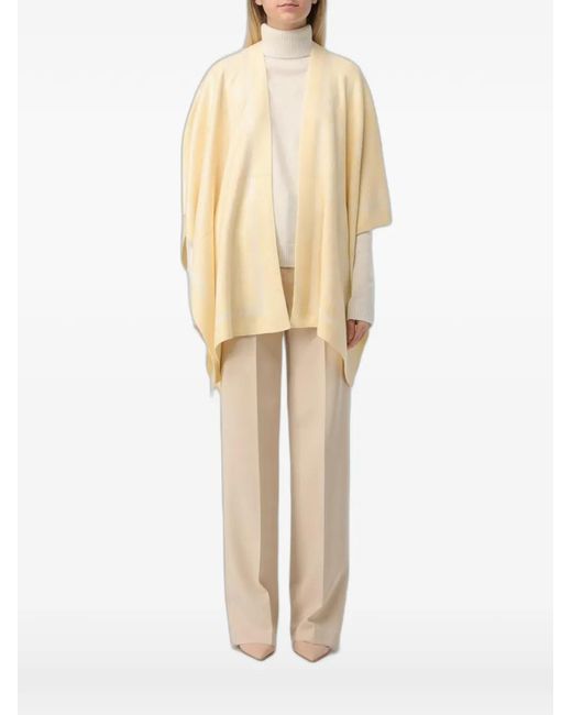 Ralph Lauren Natural Monogram-Print Knit Cape