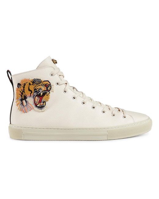Gucci White Leather High-tops With Tiger for men