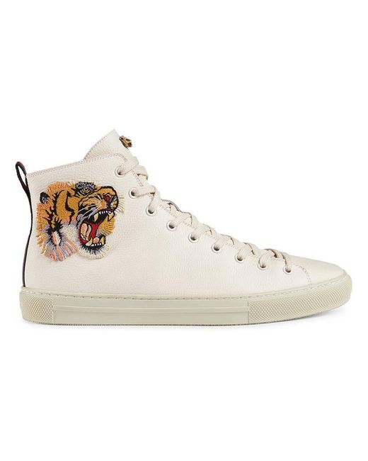 Sneakers alte con tigre di Gucci in White da Uomo