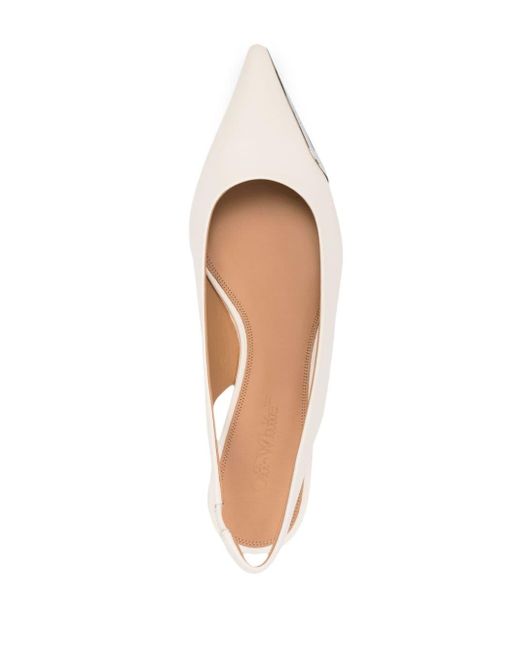 Off-White c/o Virgil Abloh Natural Allenframe Leather Ballerina Shoes