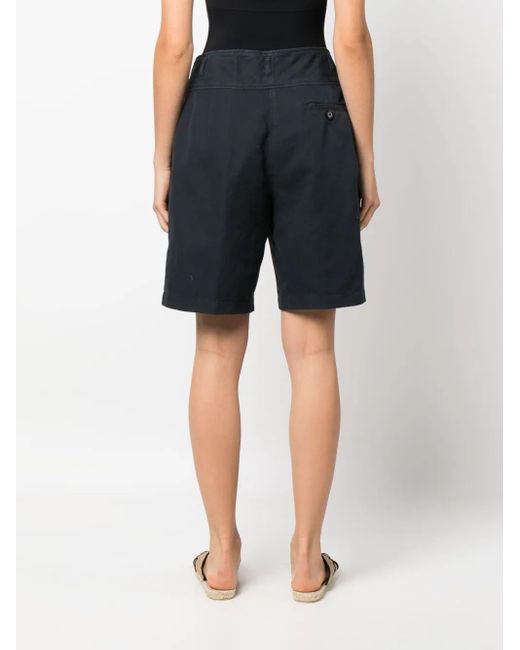 Aspesi Shorts Met Geplooid Detail in het Blue