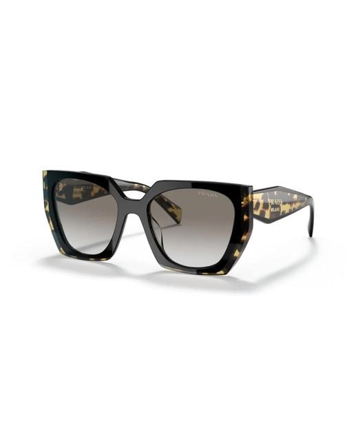 Prada Black Tortoiseshell-Effect Square Sunglasses