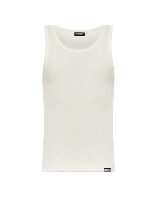 DSquared² White Basic Tank Top for men