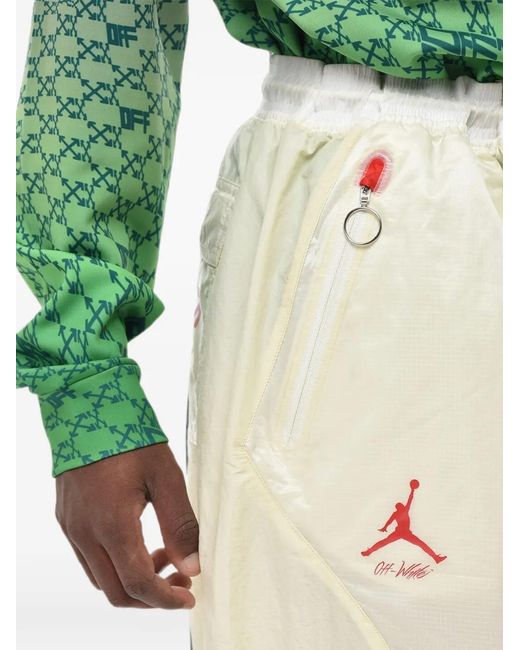 Off-White c/o Virgil Abloh Natural Logo-Print Track Trousers for men