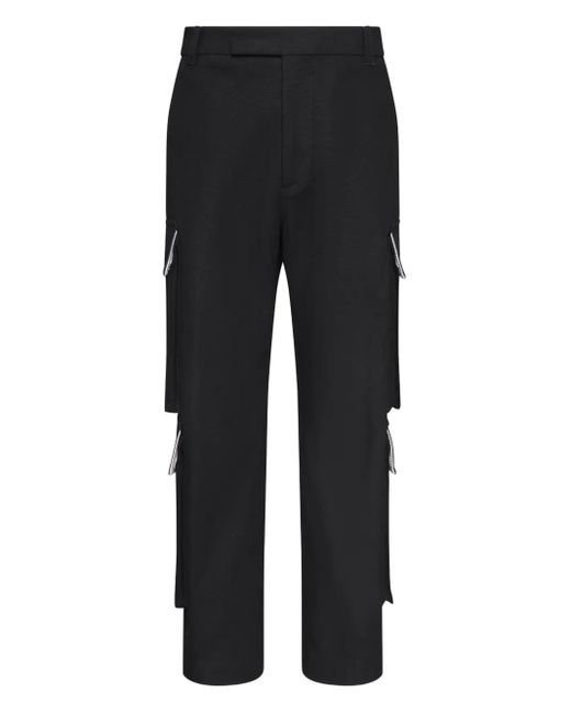 Thom Browne Black Cargo Zip-Detail Straight-Leg Trousers for men