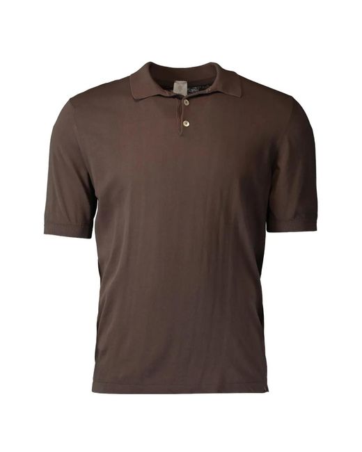Eleventy Brown Short-Sleeve Polo Shirt for men