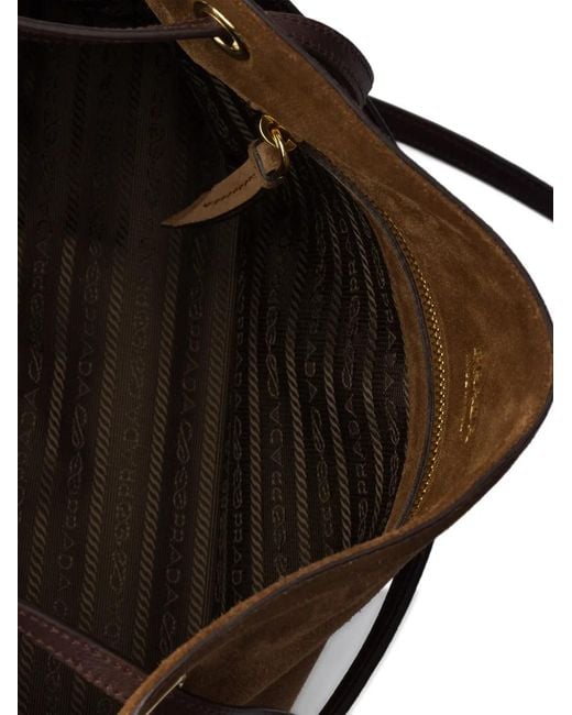 Prada Brown Large Carry Suede Tote Bag