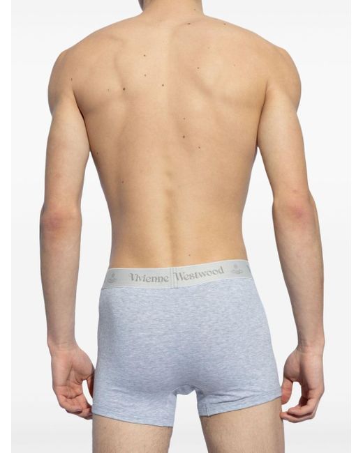 Vivienne Westwood White Logo-waistband Organic-cotton Blend Boxers for men