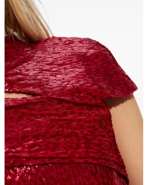 Self-Portrait Gedrapeerde Blouse in het Red