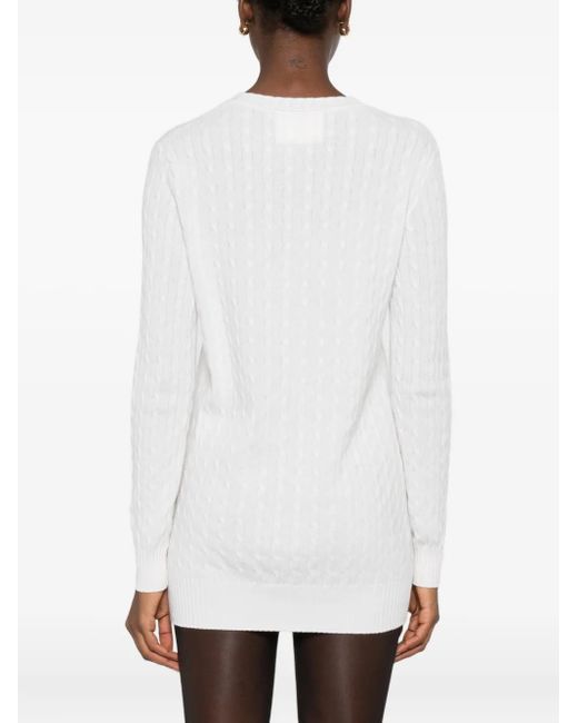 Lisa Yang Kabelgebreid Vest Met Knoop in het White