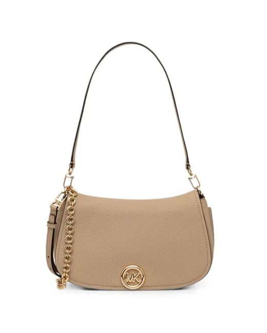 MICHAEL Michael Kors Natural Pebbled Leather Chain-Link Shoulder Bag