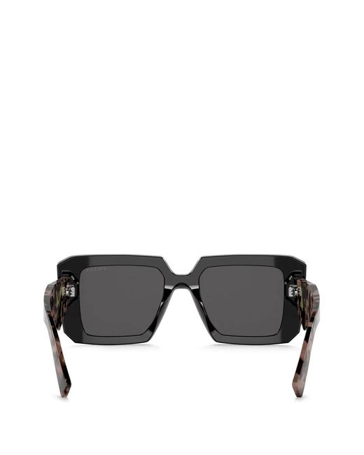 Prada Black Square-Frame Tortoiseshell-Effect Sunglasses