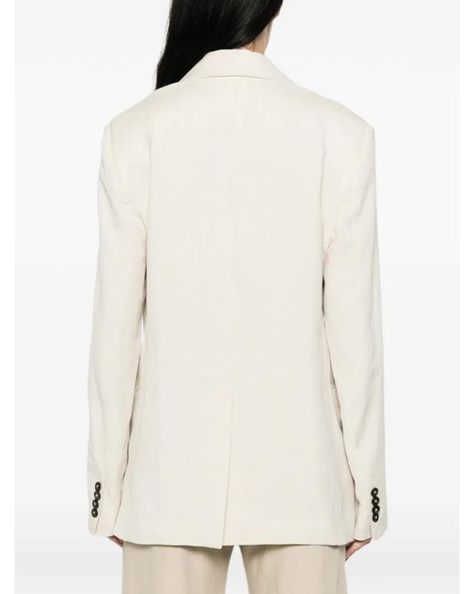 Barena White Buttoned Notched Blazer