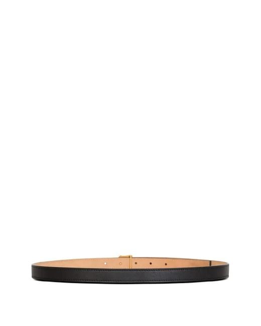 Balmain White Leather B-Buckle Belt