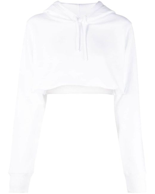 Hoodie en coton à coupe crop Givenchy en coloris White