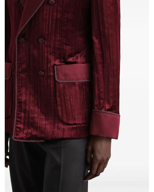 Dolce & Gabbana Red Double-Breasted Blazer for men