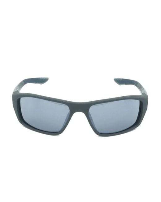 Nike Blue Brazen Shadow Rectangle-Frame Sunglasses