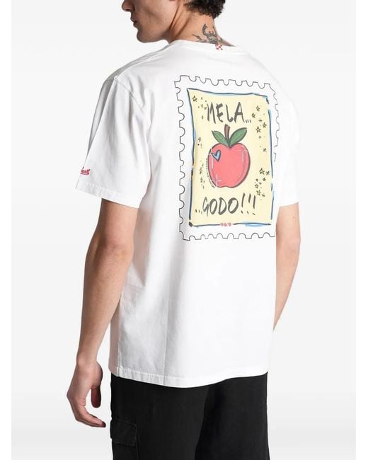 Mc2 Saint Barth White X Alessandro Enriquez Mela Godo-Print Portland T-Shirt for men