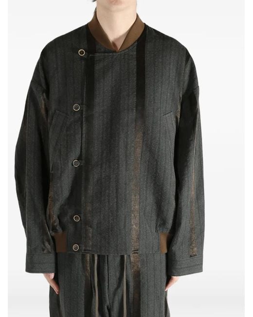 Uma Wang Green Jovan Striped Jacket for men