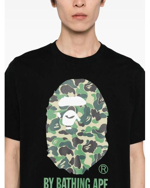 A Bathing Ape Black Graphic-Printed T-Shirt for men