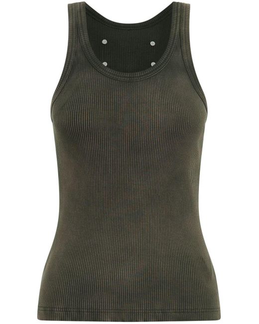 Dion Lee Green Ribbed Organic-cotton Tank Top