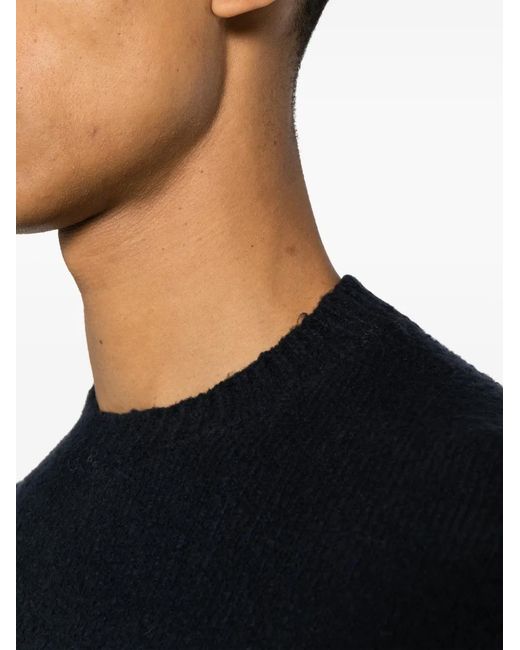 Roberto Collina Blue Crew-Neck Cotton-Blend Jumper for men