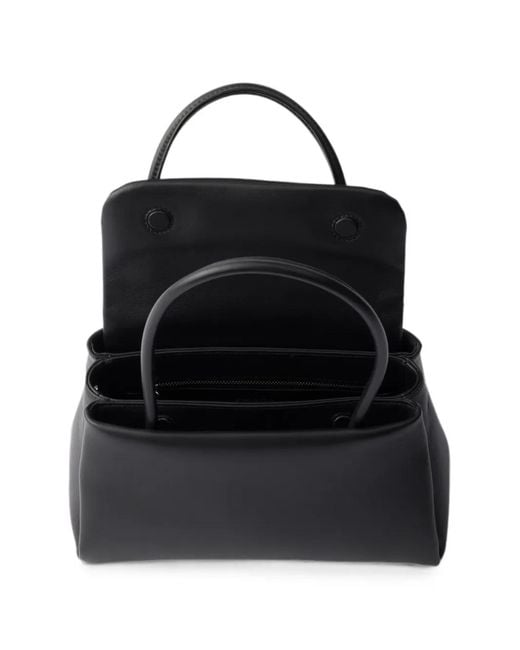 Prada Black Passage Small Leather Bag With Re-Nylon Flap