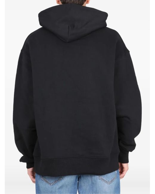 Department 5 Black Heart-Embroidered Cotton Hoodie for men