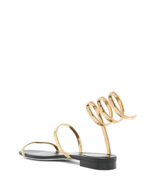 Rene Caovilla White Snake Chain Sandals