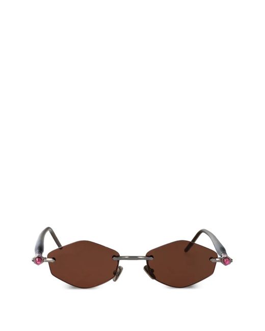 Kuboraum Brown Maske P60 Geometric-Frame Sunglasses for men