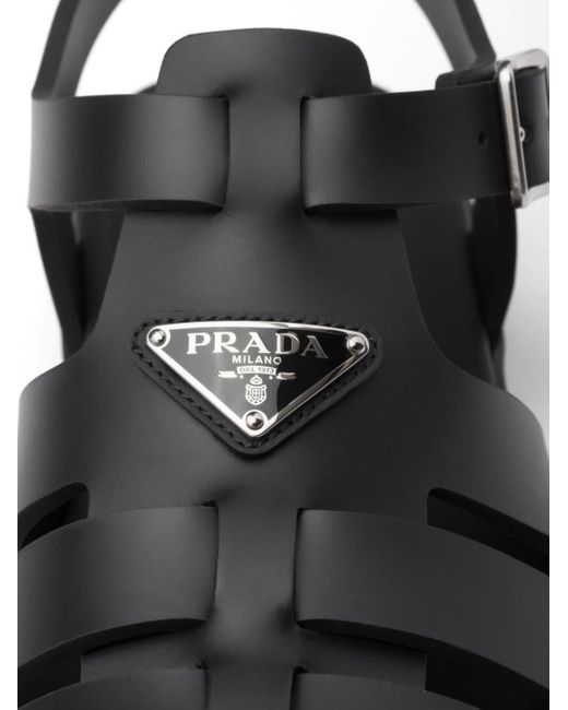 Prada Sandalen Met Logo in het Black voor heren