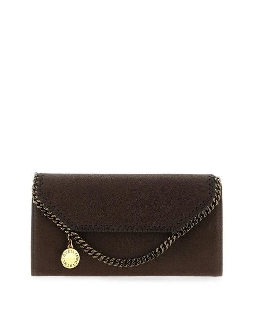 Stella McCartney Brown Falabella Wallet-On-Chain Clutch Bag