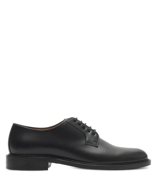 Burberry Black Derbies En Cuir À Détail De Chevalier for men
