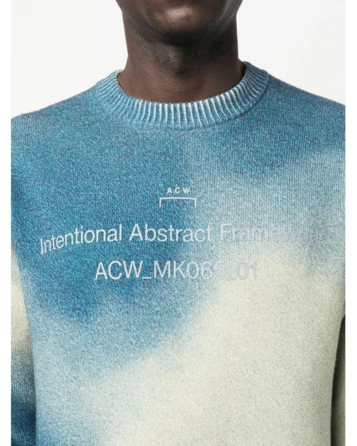 A_COLD_WALL* Blue Gradient-Knit Crew-Neck Jumper for men