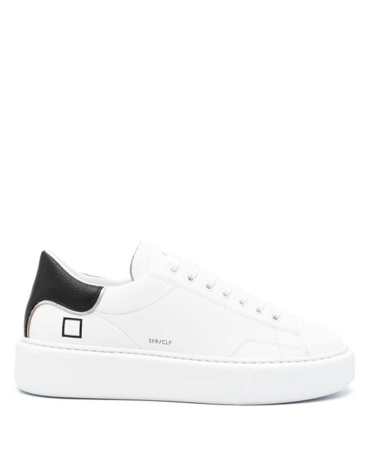 Date White Logo-debossed Leather Sneakers
