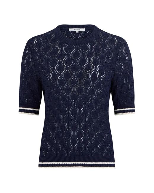 FRAME Blue The Rookie Crew Cotton Sweater
