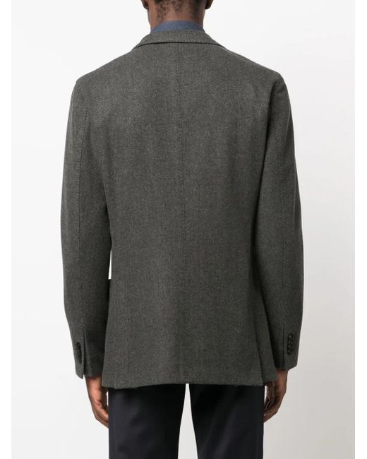 Boglioli Black Notched-Collar Single-Breasted Blazer for men