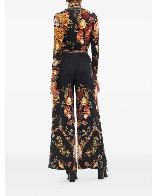 Pantaloni A Fiori di Camilla in Black