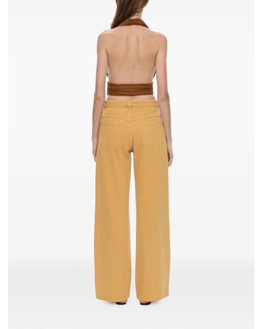 Christopher Esber Brown Scarf-Draped Halterneck Top