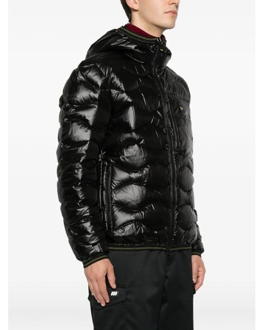Blauer Black Hooded Quilted Jacket for men