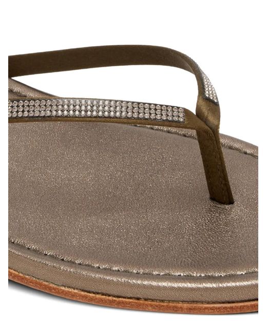 Pedro Garcia Brown Panabel Rhinestone Flip Flop