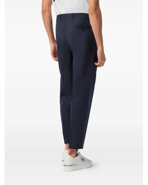 Philipp Plein Blue Classic Fit Tapered Trousers for men