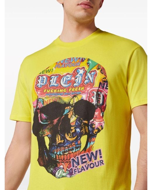 Philipp Plein Yellow Tutti Frutti Cotton T-shirt for men