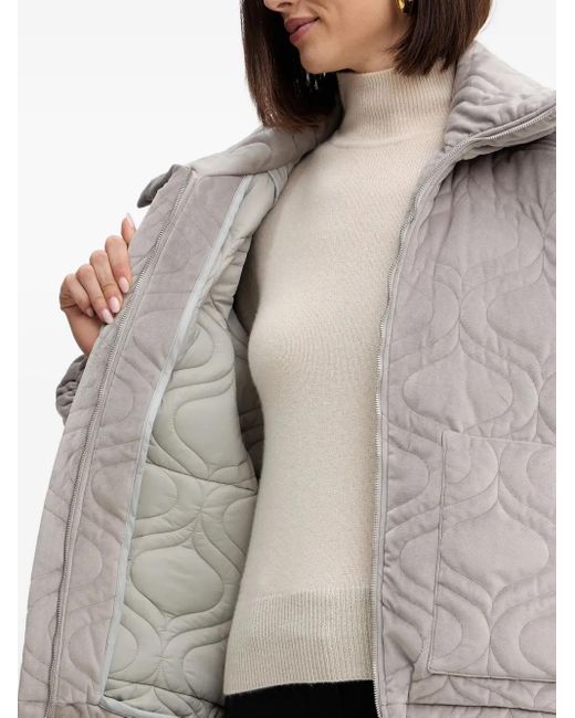 Charo Ruiz Gray Brume Quilted Zip Jacket