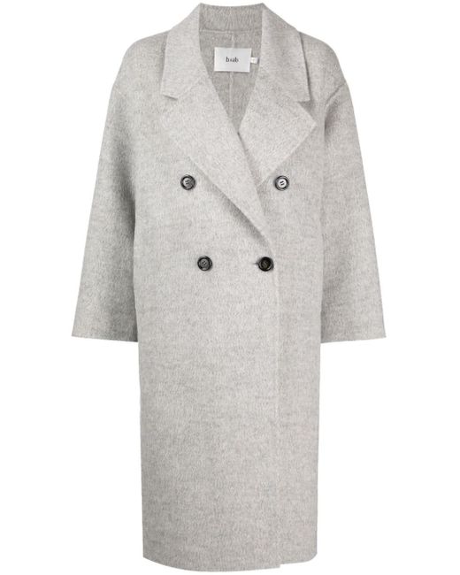 B+ AB Gray Wide-lapels Double-breasted Coat