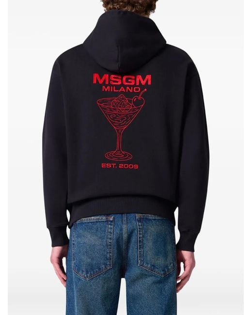 Sudadera Con Capucha Y Logo MSGM de hombre de color Black