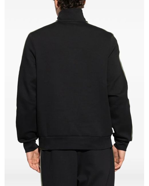 Paul Smith Black Side-Stripe Quarter-Zip Sweatshirt for men