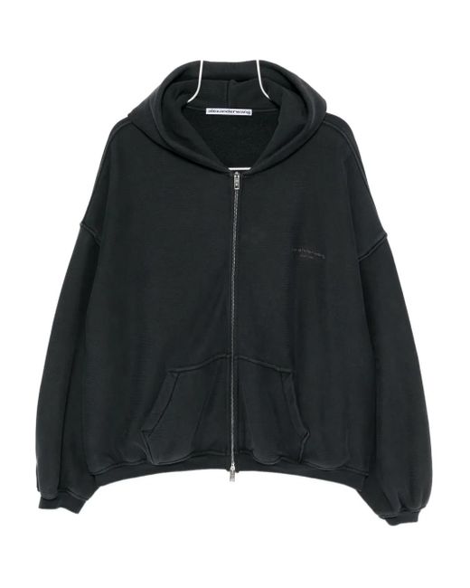 Alexander Wang Black Logo-Print Hoodie