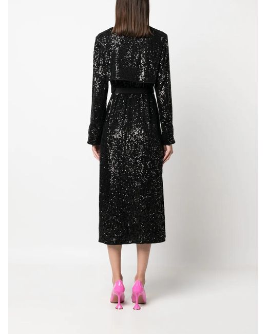 Self-Portrait Black Sequin Coat